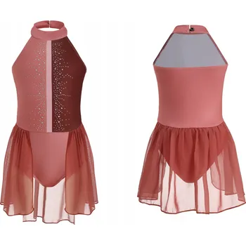 Body BALETNÍ TRIKOT S TYLOVOU SUKÝNKOU HNĚDÝ, VELIKOST 120, OBLEČENÍ NA BALET A TANEC