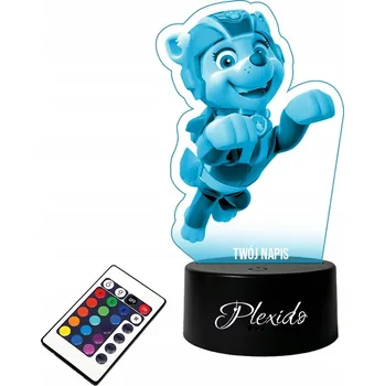 Dekorativní svítidlo LAMPKA NA SKLE Everest Tlapková patrola 3D LED RGB + DÁLKOVÝ OVLADAČ 16 BAREV