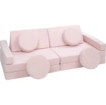 Pohovka Multifunkční modulární pohovka pro děti a pěnové kostky v jednom - růžová