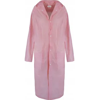 Dámský kabát Agrafka dámský kabát růžový oversize s kapucí velikost M