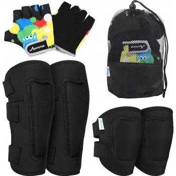 Chránič kolene OCHRANNÁ SOUPRAVA, DĚTSKÝ MĚKKÝ CHRÁMEK NA KOLENA A LOKT S CYKLISTICKÝMI RUKAVICEMI, S/M