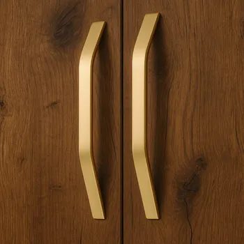 Nábytkové kování Rujzdesign Úchytka DANIELA / Zlatá broušená 192 mm