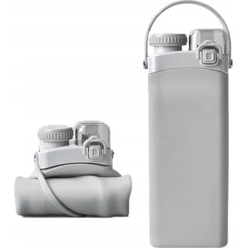 Láhev SKLÁDACÍ LÁHEV NA VODU, SILIKONOVÁ SKLÁDACÍ WATER BOTTLE SE SLÁMKOU, OPAKOVANĚ POUŽITELNÁ
