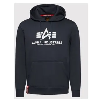Pánská mikina Mikina s kapucí Alpha Industries Basic 178312 02 Tmavě modrá XL