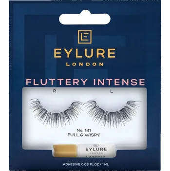 Péče o řasy a obočí Eylure Fluttery Intense Lashes No. 141 umělé řasy s lepidlem pro efekt dvojnásobného objemu
