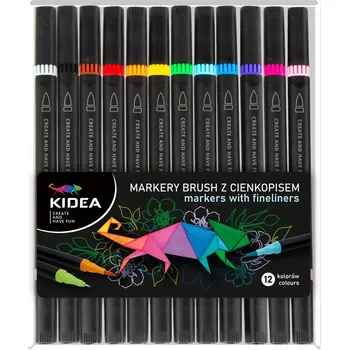 Fixy BRUSH fixy tenkými fixy, 12 barev KIDEA