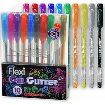 PROPISKA Školní pro studenty na poznámky GELOVÁ S třpytkami Sada 10 barev