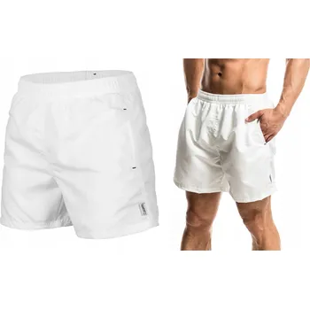 Pánské plavecké kraťasy sportovní kraťasy, bílé, POLSKÉ , L ZAGANO