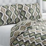 Bavlněné ložní povlečení Sandra SA-542 Okrasné hvězdy na zeleném/bílém Jednolůžko 140x200 a 70x90 cm