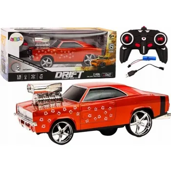 RC model auta LeanToys auto na dálkové ovládání 1:18 Drift 360 světla zvuky červená