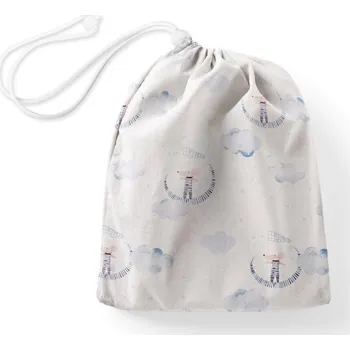 Školní sáček Bavlněný pytlík/sáček na přezůvky Sandra SA-579 Myšky mezi modrými obláčky