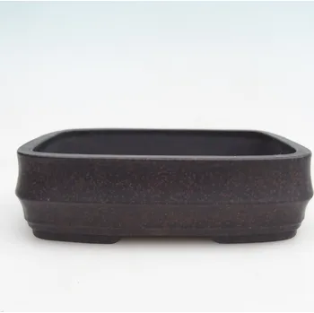Květináč Keramická bonsai miska 14,5 x 10,5 x 4 cm hnědookrová