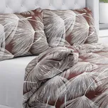 Bavlněné ložní povlečení Sandra SA-499 Bílé abstraktní chmýří na hnědém Jednolůžko 140x200 a 70x90 cm
