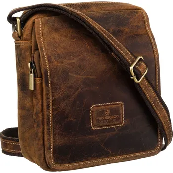 Pánská taška přes rameno s klopou z přírodní nubukové kůže