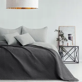 Přehoz na lůžko Přehoz na postel Restilo polyester 240 cm x 260 cm šedý