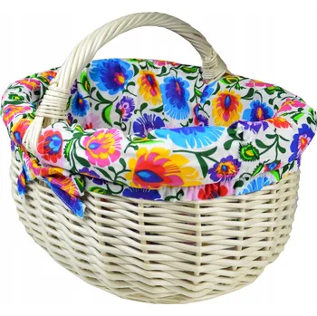 Piknikový koš proutěný bílý