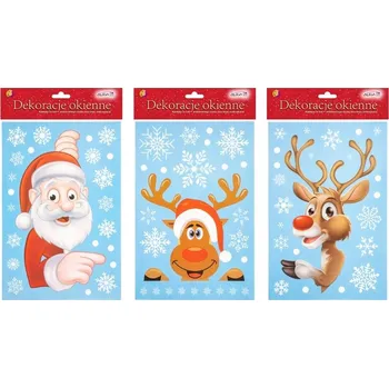 Vánoční dekorace VITRÁŽ Vánoční SVÁTEČNÍ Dekorace do Okna 20 x 30 cm Aliga