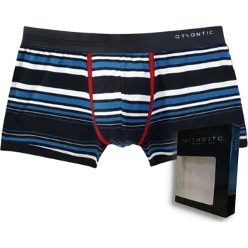 Boxerky Pánské boxerky Atlantic 1 KS proužkované MH-837 S TMAVĚ MODRÉ