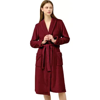 Dámský župan Dámský stylový fleecový župan Vamp 23361 red porto velikost M