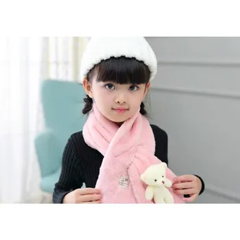 Šála Dětská prostrkávací šála s medvídkem J1864 růžová