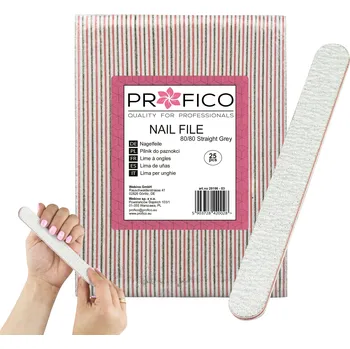 Pilník na nehty rovný 80/80 ostrý 25 Ks .