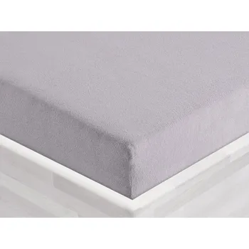 Prostěradlo Froté napínací prostěradlo FR-028 Světle šedé 140 x 200 - výška 20 cm