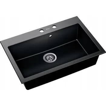 Granitový dřez Jednokomorový granitový dřez Moderno Buddy 60, černý