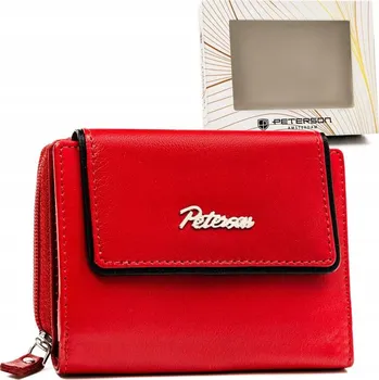 Peněženka Peterson peněženka z pravé kůže červená - dámská