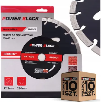 Řezný kotouč SADA 10 KS SEGMENTOVÝ KOTOUČ NA ŘEZÁNÍ BETONU DIAMANTOVÝ 230MM x 22,2 MM