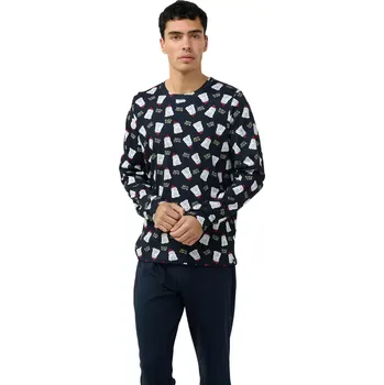 Pánské pyžamo Pánské pyžamo se stylovým potiskem Bed Time Vamp 23595 blue velikost XXL