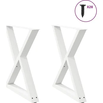 Jídelní stůl OMAXI Nohy k jídelnímu stolu 2 ks bílé 80 x (72-73,3) cm ocelové 958946