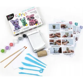 kreativní sada Kreativní sada se samotvrdnoucí modelovací hmotou - Zvířátka Cutties Kidea