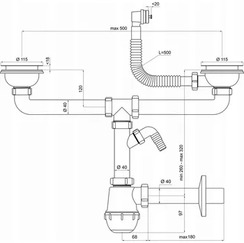 Sifon Sifon Tycner k dřezu 90 mm