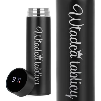 Termoska Termoska Smart LED Černý Termo Hrnek Dárek Den Učitelů Vládce Tabule