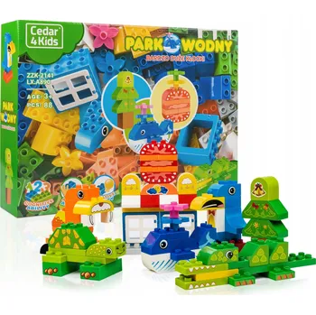 ostatní stavebnice Velké stavebnice pro děti 3+ sada kostek zvířata Vodní Park 88 dílků