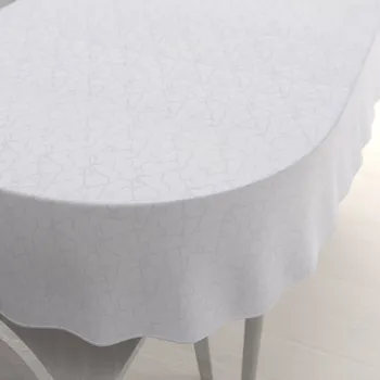 ubrus Velký dekorační oválný ubrus Monako PM-123 Mramor bílý 160x200 cm