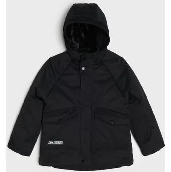 Chlapecká bunda Sinsay - Zimní bunda s kapucí a kožešinovou podšívkou - černá - 449FC-99X - 449FC-99X-134