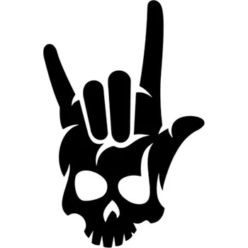 Samolepicí dekorace na vozidlo Samolepka skull rock on na auto a motorku, tuning nálepka (5992)