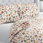 Vánoční bavlněné ložní povlečení Sandra SA-516 Vánoční perníčky a ozdoby na bílém Jednolůžko 140x200 a 70x90 cm