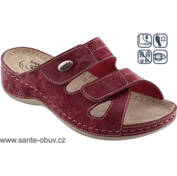 Dámská zdravotní obuv SANTÉ DS/152 VÍNOVÁ zdravotní pantofel vel.36-42, --- - 40