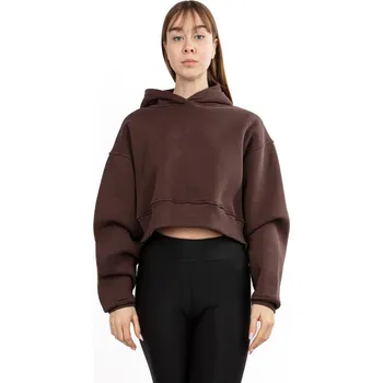 Dámská mikina Krátká dámská mikina s kapucí DK-K-B11 Barva: Čokoládová, Velikost: XS