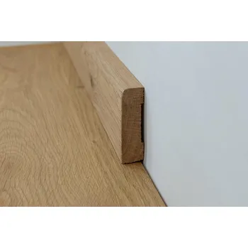soklová lišta Dubová podlahová lišta LEVEL 1, síla 20 mm, výška 80 mm
