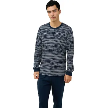 Pánské pyžamo Pánské stylové pyžamo s geometrickým vzorem Vamp 23600 blue velikost M