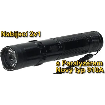 Svítilna Výkonná nabíjecí baterka s paralyzérem 910 A 2v1