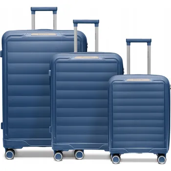 PUCCINI Sada 3 CESTOVNÍCH KUFRŮ PP 4 Kolečka Tvrdé 3v1 PP030-7A