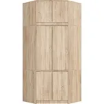 Rohová šatní skříň s nástavbou S100 - dub sonoma 205981786