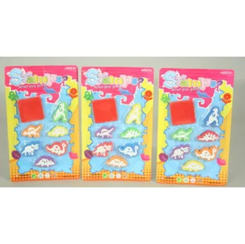 Dětské razítko Razítka dino dinosauři 6 ks s poduškou