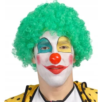 Karnevalová paruka Syntetická paruka Zelené kudrnaté vlasy afro klaun