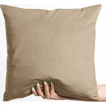 Povlak na polštářek Sametový povlak na polštář Velvet Premium SVP-045 Kávově béžový 50 x 50 cm