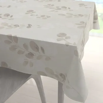 ubrus Bavlněný čtvercový ubrus Sandra SA-681 Eukalyptové listy na světlém pastelově zeleném 50x50 cm